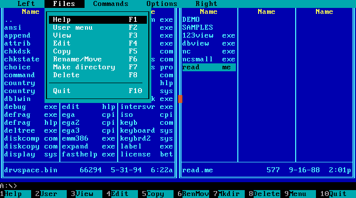 Norton Commander 2.01